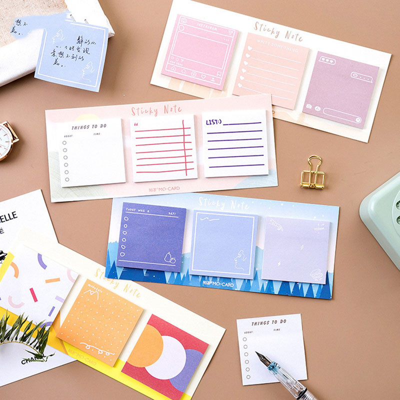 

60 Pages Cartoon Square Sticky Notes Lovely Art Memo Pad Daily Agenda Planner List Stickers Decor For Kid School Office Supplies