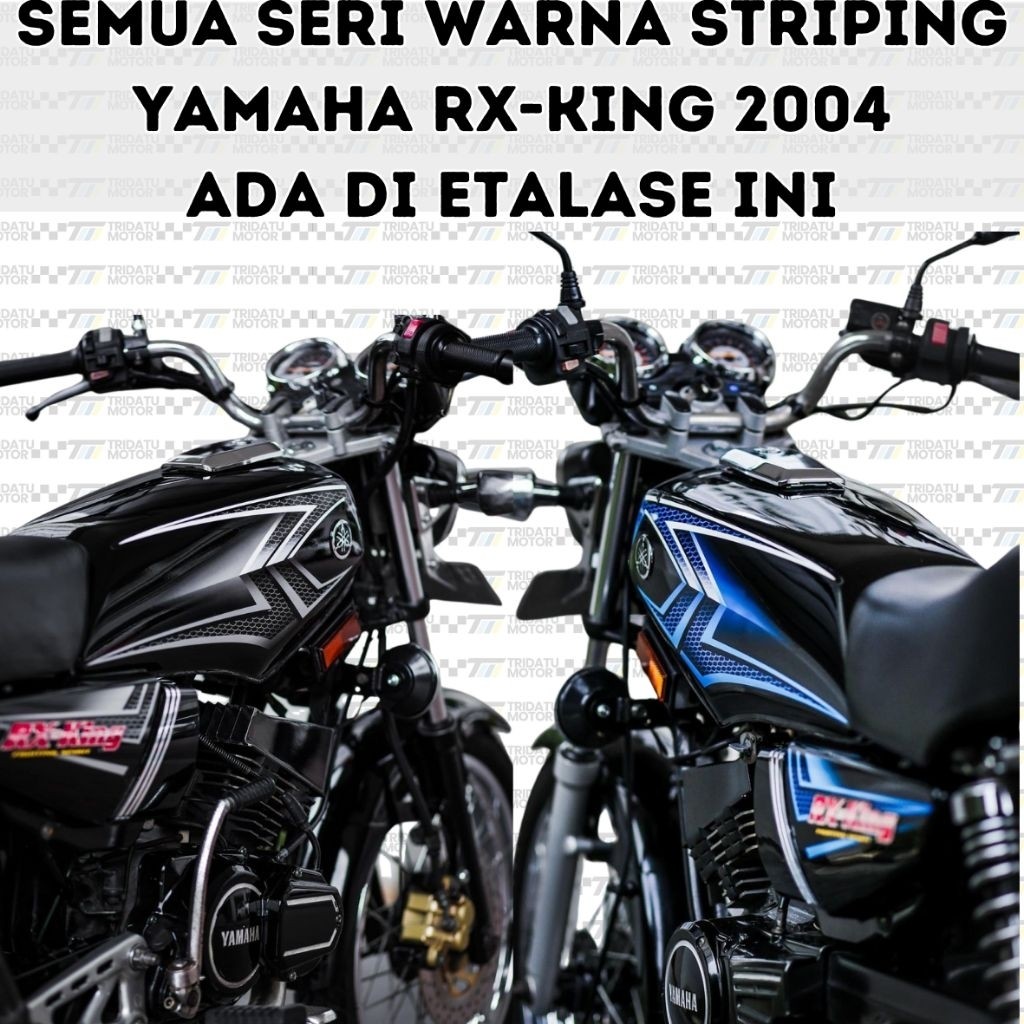 STRIPING YAMAHA RXKING 2004 SILVER HITAM KUALITAS ORIGINAL STICKER YAMAHA RX KING SILVER BIRU SILVER