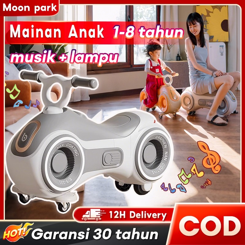 Sepeda Anak 1 Tahun Mainan Anak Sepeda Balance Bike Anak Antiguling Musik & Lampu Ayunan Mobil Bayi 