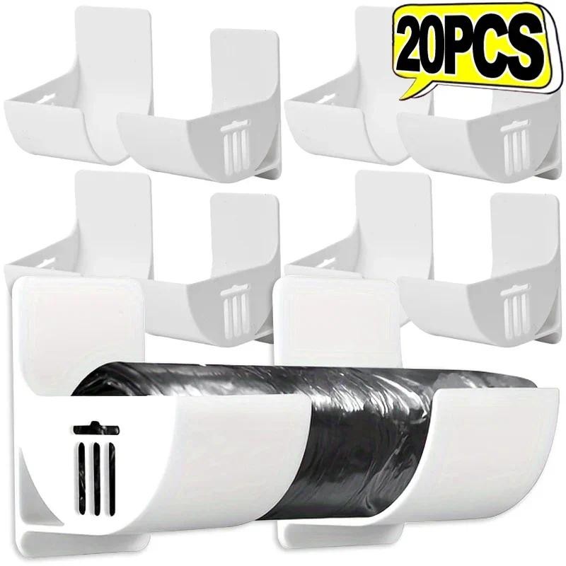

2-20x Plastic Waste Bag Roll Holder Dispenser Kitchen Bath Wall Mount Storage Rack Non-Drilling Cabinet Fridge Side Storage Hook