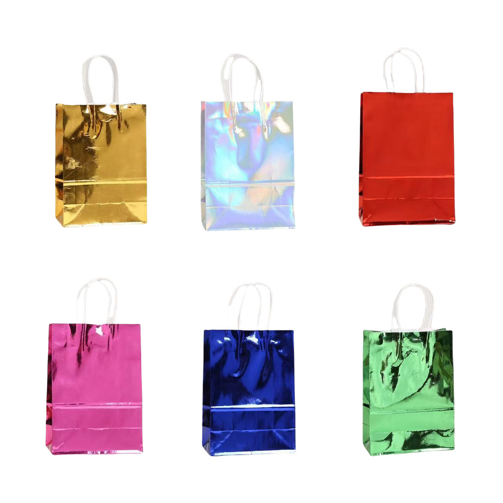 

LPZHI metallic gift bags for sweets foil shiny holographic party favor bags assorted colors paper packaging tote birthday