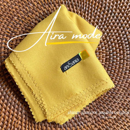 Kerudung Kondangan Mewah Premium Anti Letoy - Kuning Lemon
