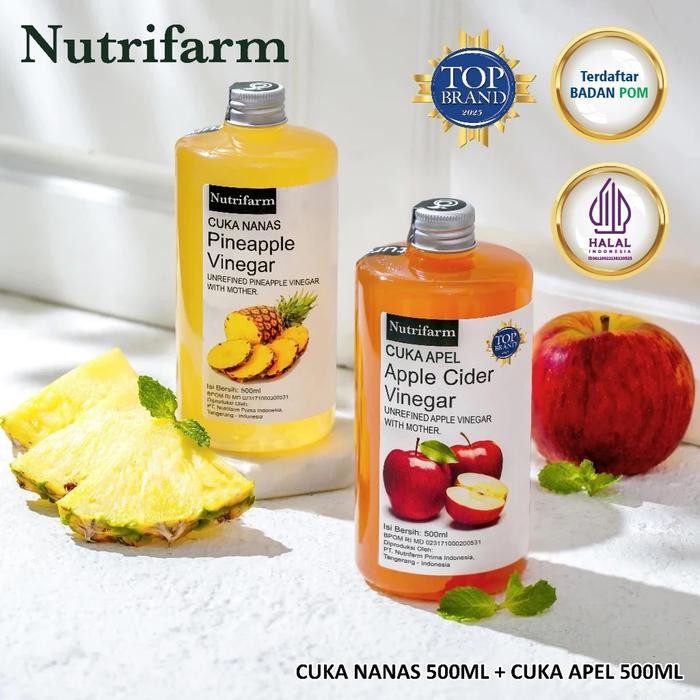 

PAKET DETOX 2 IN 1 CUKA NANAS, CUKA APEL ORIGINAL ORGANIK 500ML / APPLE CIDER VINEGAR / CUKA SARI APEL / BRAGG NUTRIFARM DEHEALTH SUPPLIES DARIBUMI BEORGANIK