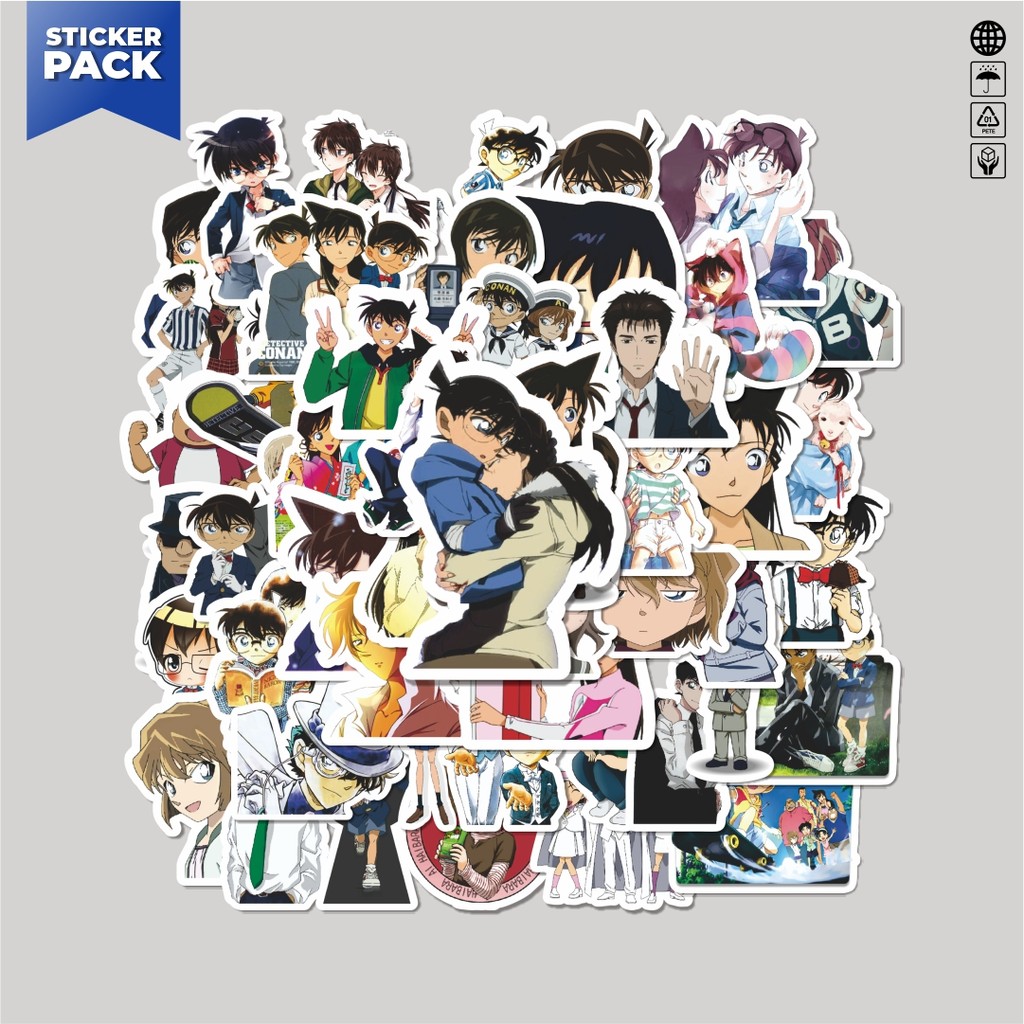 

[100PCS]Stiker Pack Stiker Anime Detective Conan V4 Aesthetic Vinyl Anti Air Dekorasi Sticker Laptop Buku Journal Koper Helm Casing HP Gitar Helm Skateboard