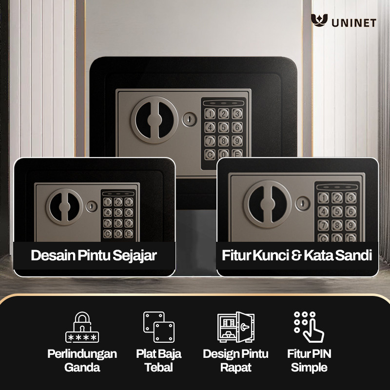 Uninet Brankas Mini Brankas Uang Dan Emas Brankas Kecil Brankas Mini Password Brankas Uang Dari Besi