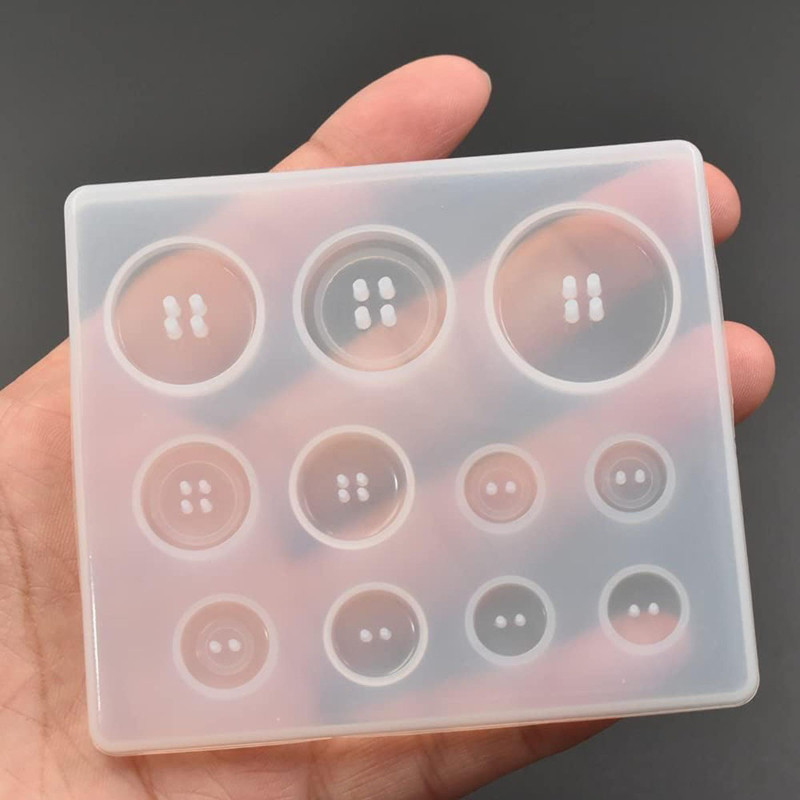 

White Silicone Button Mold 5 Pcs for Epoxy Resin Crafts DIY Jewelry Making Durable Decorative Buttons Versatile Designs
