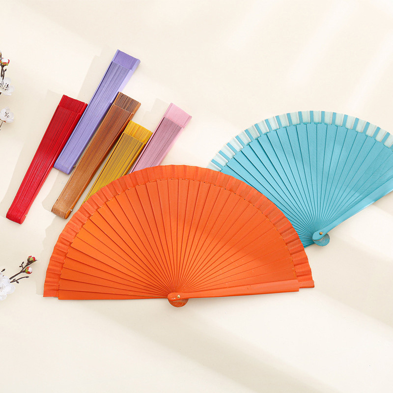 

Folding Fan Hand Silk Cloth Chinese Folding Fan Wooden Bamboo Antiquity Fan DIY Calligraphy Painting Simple Elegant Hand Fan New
