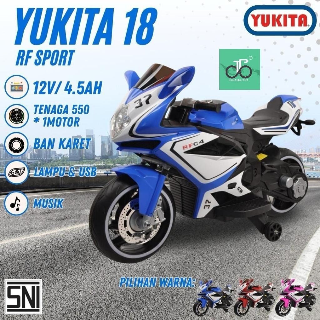 Sepeda listrik GP Mainan Anak Yukita 18 RF Sport NEW
