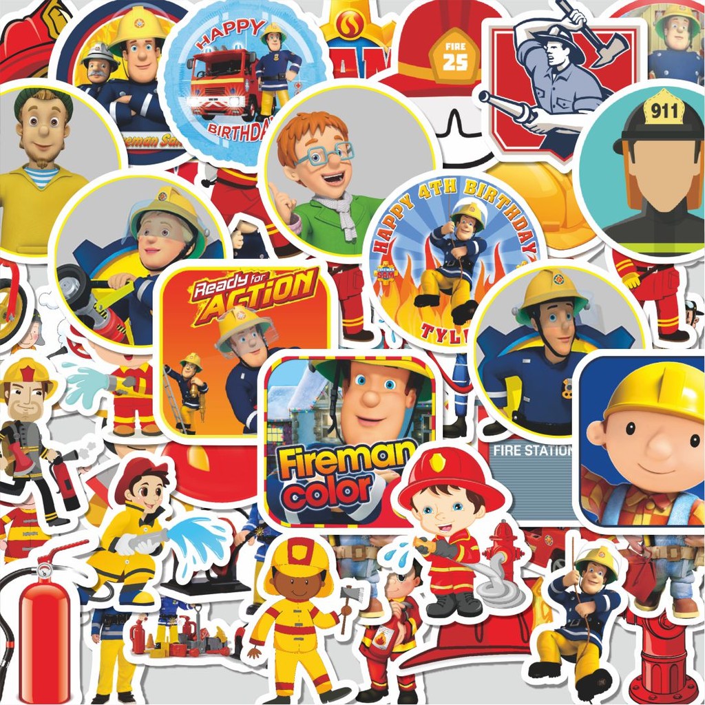 

Stiker Cutting Pack Stiker Fireman Sam Series [Seri Pemadam Kebakaran] Isi 100Pcs Series Aesthetic Lucu Keren Untuk Koper Bahan Vynil