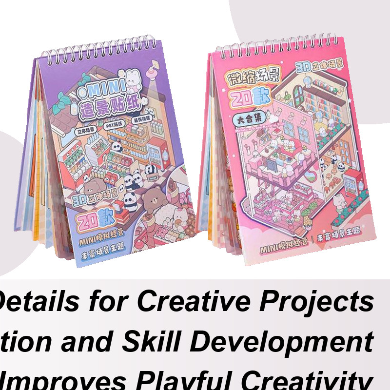 

3D Scene Stickers Scrapbook House Scene Stickers Journaling Paper Crafts Aesthetic Supplies for Kids Relief Stress Pass The Time