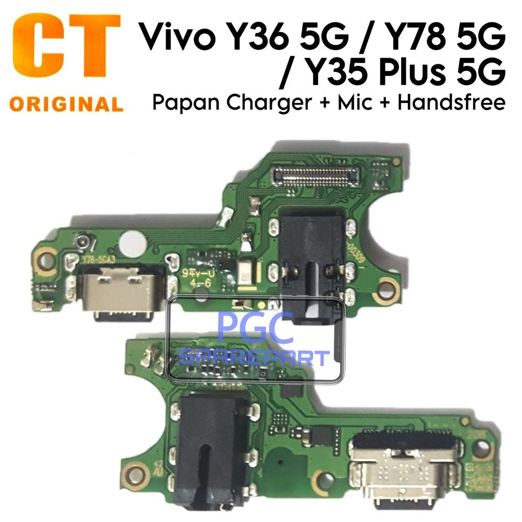 Ori Papan Konektor PCB Charger Mic + Handsfree Vivo Y36 5G / Y78 5G / Y35 plus 5G / V2248 - Flexible