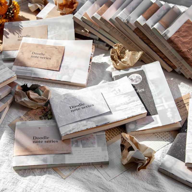 

50sheets/lot Memo Pads Sticky Notes Doodle notes Retro paper Junk Journal Scrapbooking Stickers Office School stationery