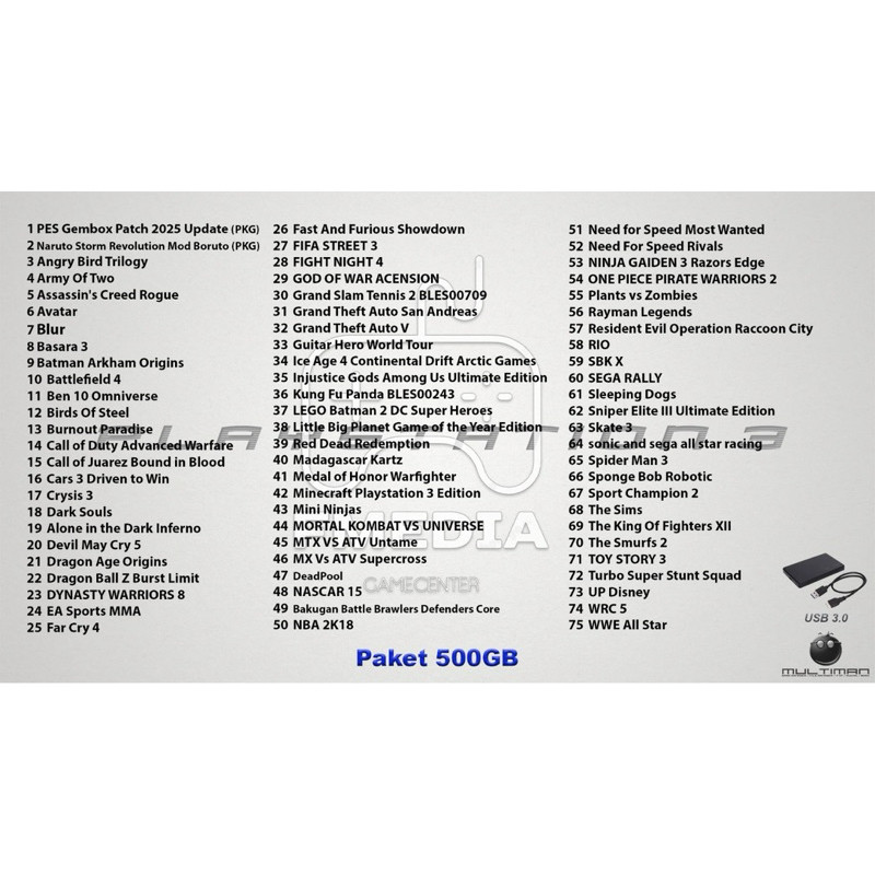 Hardisk Eksternal PS3 500GB