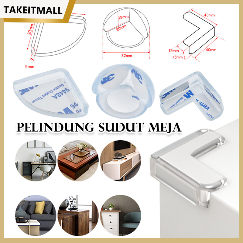Karet Siku Sudut Pelindung Bayi Anak/Pelindung Sudut Meja Berbahan Silikon/pelindung Siku Sudut Meja