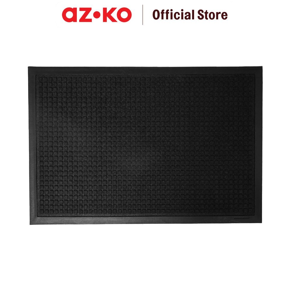 AZKO Krisbow 60X90 cm Keset Pintu Karet Charcoal - Hitam Door Mat Kain Lap Kaki Serbaguna Keset Pint