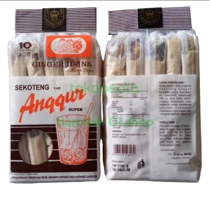 

Sekoteng Cap Anggur Super Minuman Tradisional Khas Jawa Jahe Ginger Drink 10 Sachet Isi 38g Minuman Sehat & Berkualitas