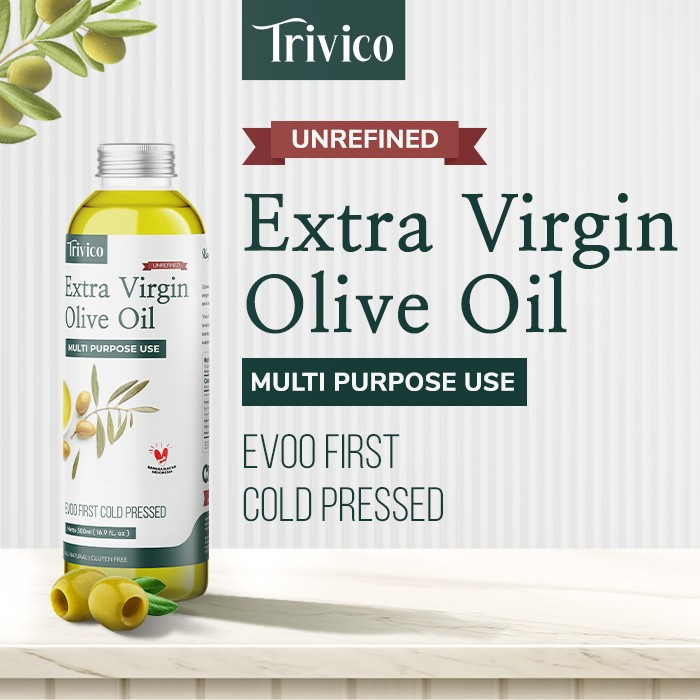 

Trivico Extra Virgin Olive Oil 500ml - Minyak Zaitun Premium Asli Untuk Masak & Body Oil