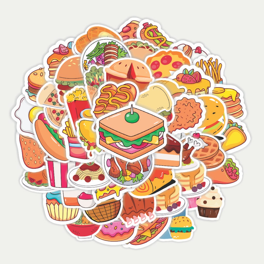 

Sticker Pack Stiker Mix Delicious Food [Campur Makanan Lezat] | Sticker TUMBLR | Stiker LAPTOP KOPER HELM