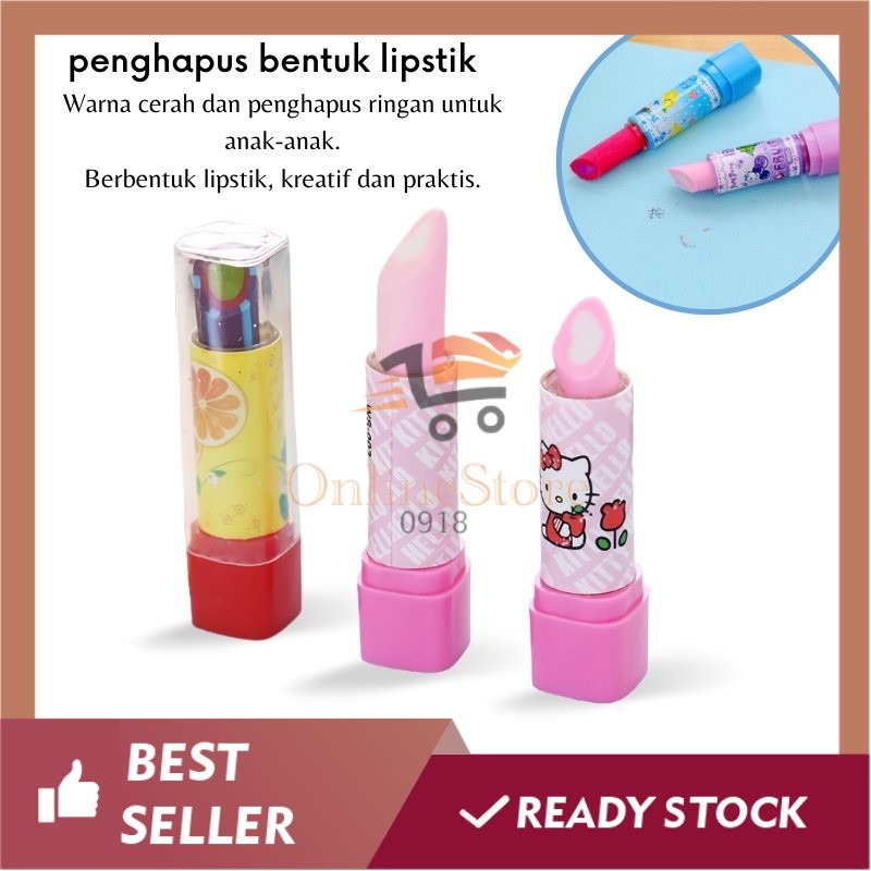 

OS - G214 - PENGHAPUS BENTUK LIPSTIK Karakter Kartun Warna Warni Anak Sekolah