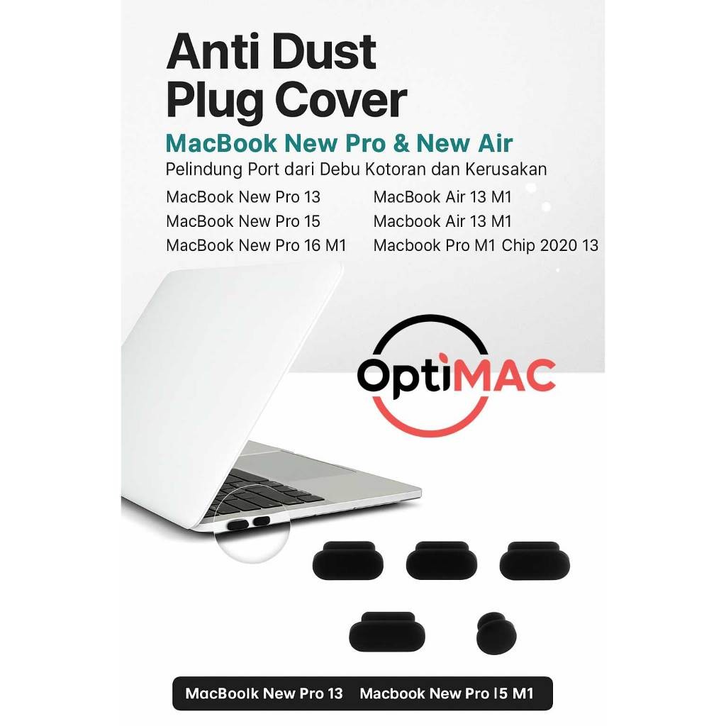 Anti Dust Plug Cover MacBook New Pro & New Air - Pelindung Port dari Debu Kotoran dan Kerusakan