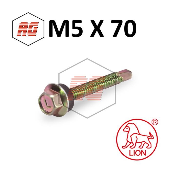 SEKRUP/ SKRUP ROOFING PANJANG 70 MM LION | ISI 100 PCS/KANTONG
