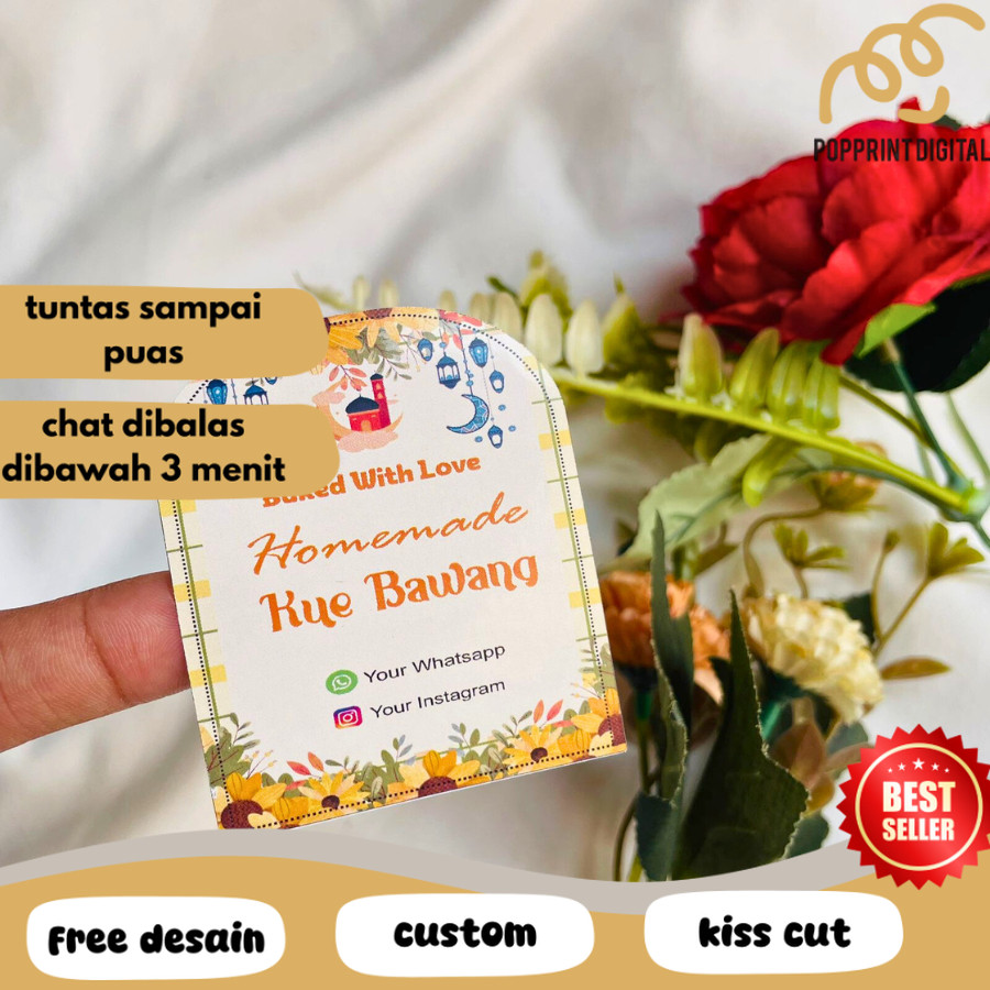 

PpD Stiker Makanan Stiker Roti Sticker Bakery Stiker Kuker Oval a3+ sticker lebaran bentuk oval chromo