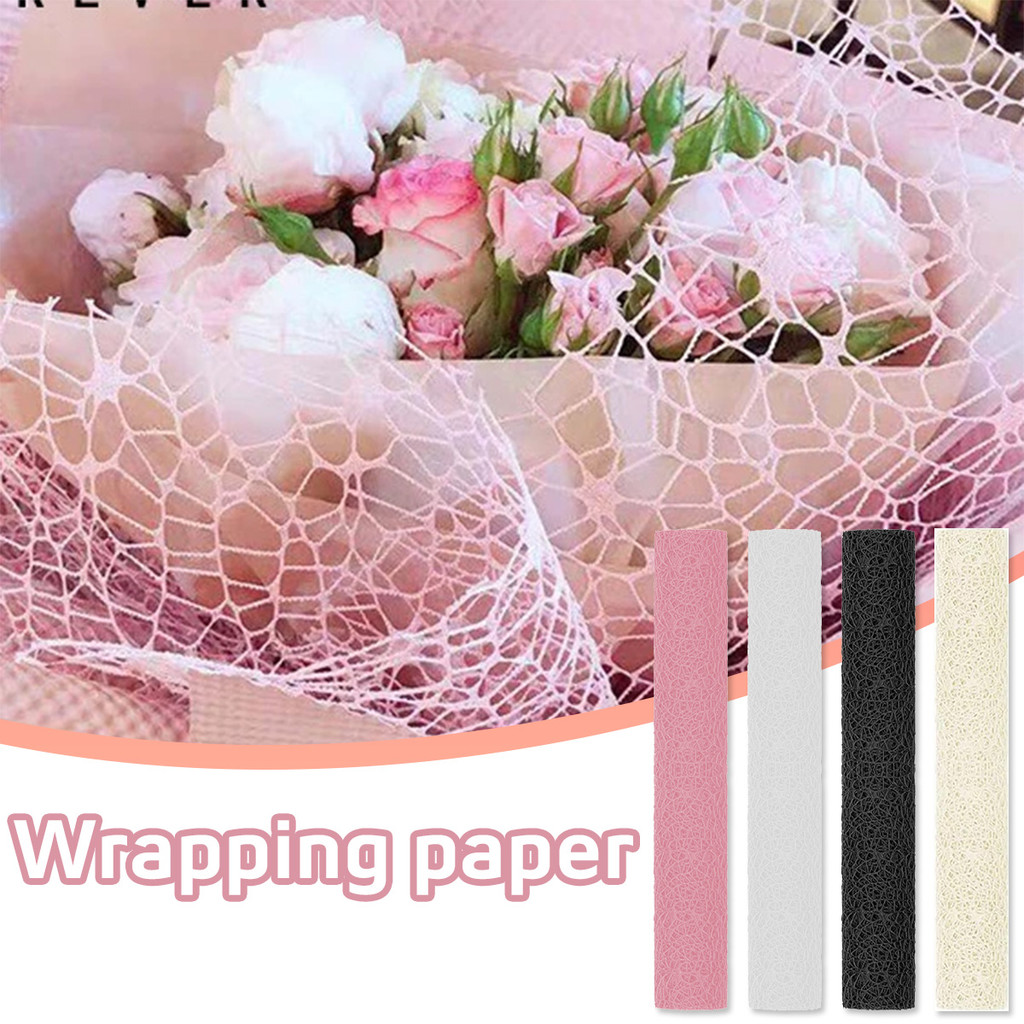 

kertas buket kertas jaring buket bunga - White, cream, pink, black Flower Wrapping Sheet Florist Packing Supplies