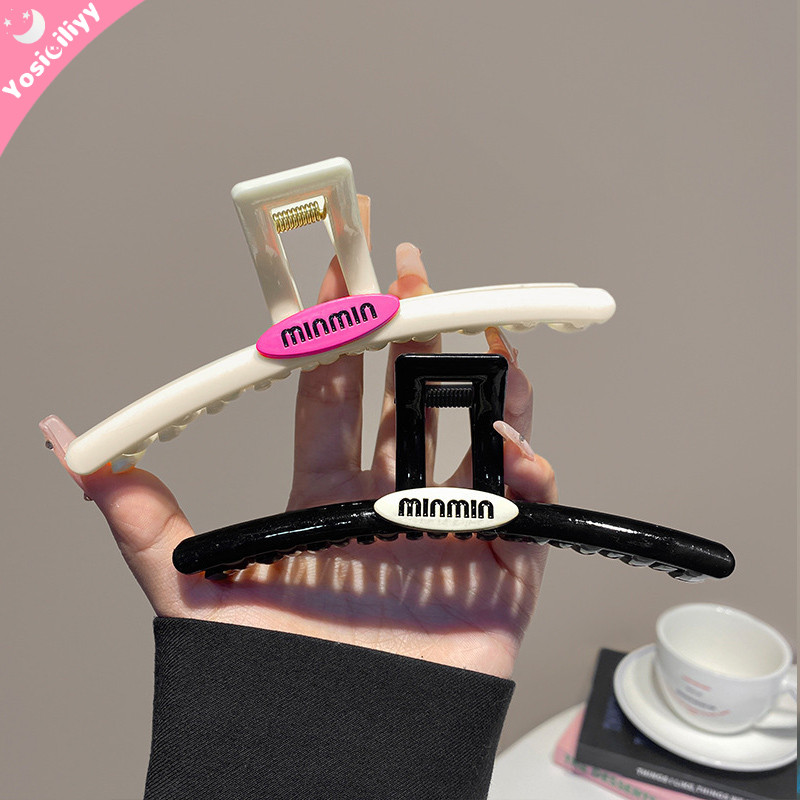 COD Jepitan Rambut Keriting Mewah Jepitan Rambut Huruf Temperamen Jepitan Hiu Besar Wanita-YC