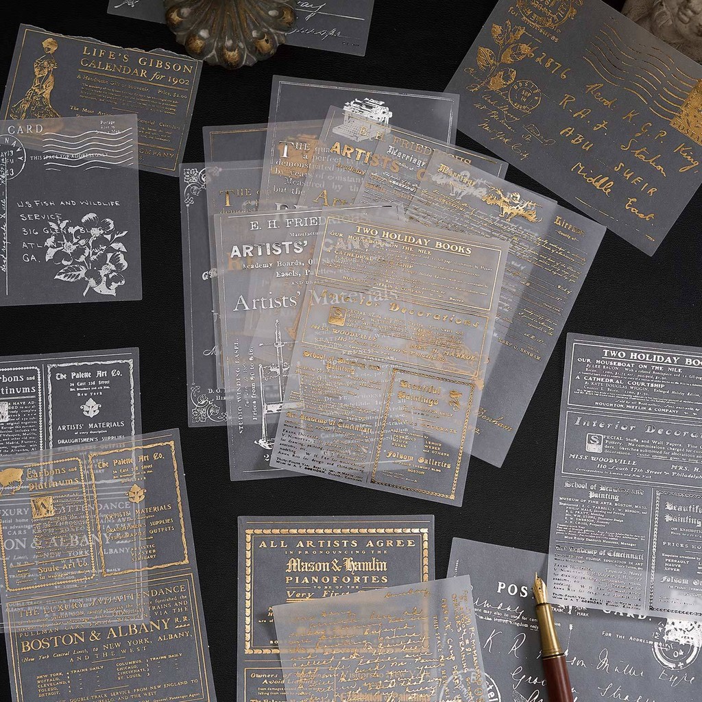 

10 pcs Silver Foil Vellum Paper Pack, Aesthetic Journal Backgrounds, Decorative Scrapbooking Sheets