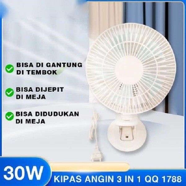 KIPAS JEPIT QQ 1788 | Kipas Angin Jepit 3in1 QQ 1788