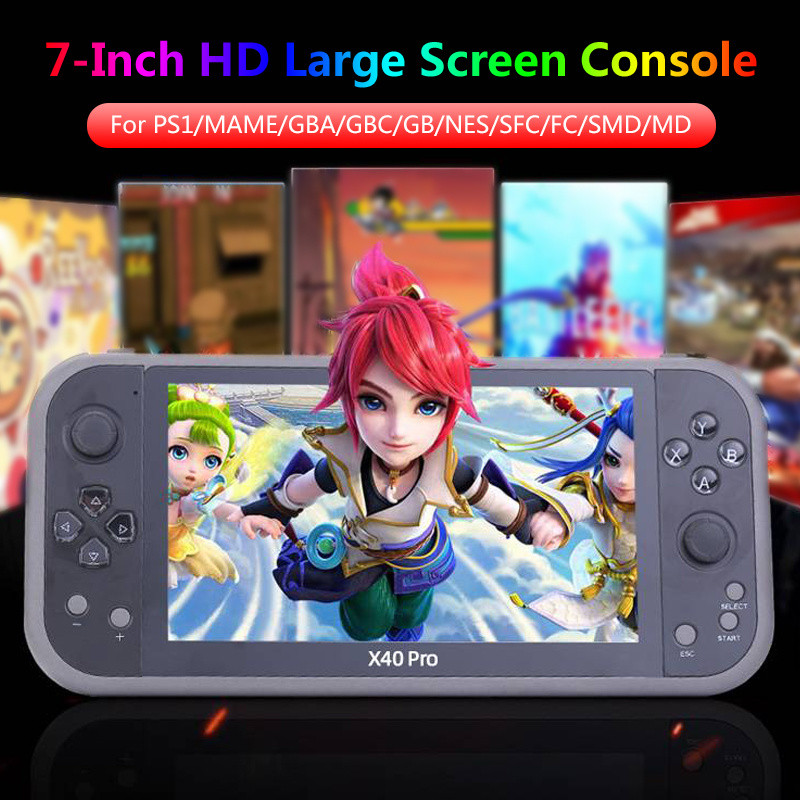 X40 Pro Video Game Console 7 Inch HD Screen Portable Retro Video Game Console Built-in 10000 Games S