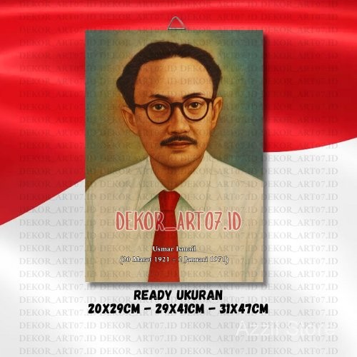 Usmar Ismail - FOTO PAHLAWAN NASIONAL VERSI AI BINGKAI KAYU MDF SIAP PAJANG AzzilStore