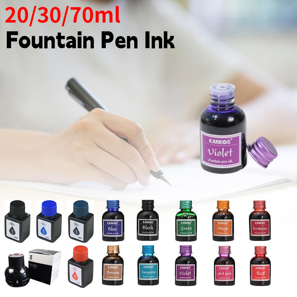 

1 Bottle Pure Colorful 20/30/70ml Fountain Pen Ink Refilling Ink Stationery School High Quality Calligraphy Writing Fountain Ink
