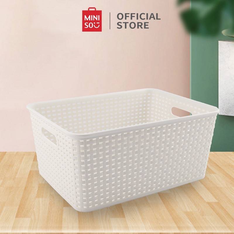 Jastip - MINISO Keranjang Penyimpanan Serbaguna Keranjang Susun Keranjang Make Up Kosmetic Serbaguna