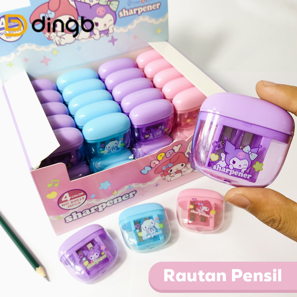 

DINGB Rautan Pensil Lucu 2 Lubang – Karakter Sanrio, Capybara, Labubu | Sharpener Anak Sekolah