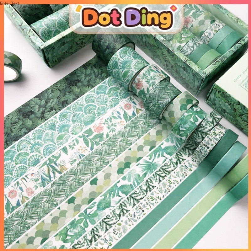 

[DOTDING] ‌Set Washi Tape Aesthetic 12pcs Retro - Motif Bunga Kering & Puisi Tangan Cocok untuk Perlengkapan Sekolah/Scrapbooking P017
