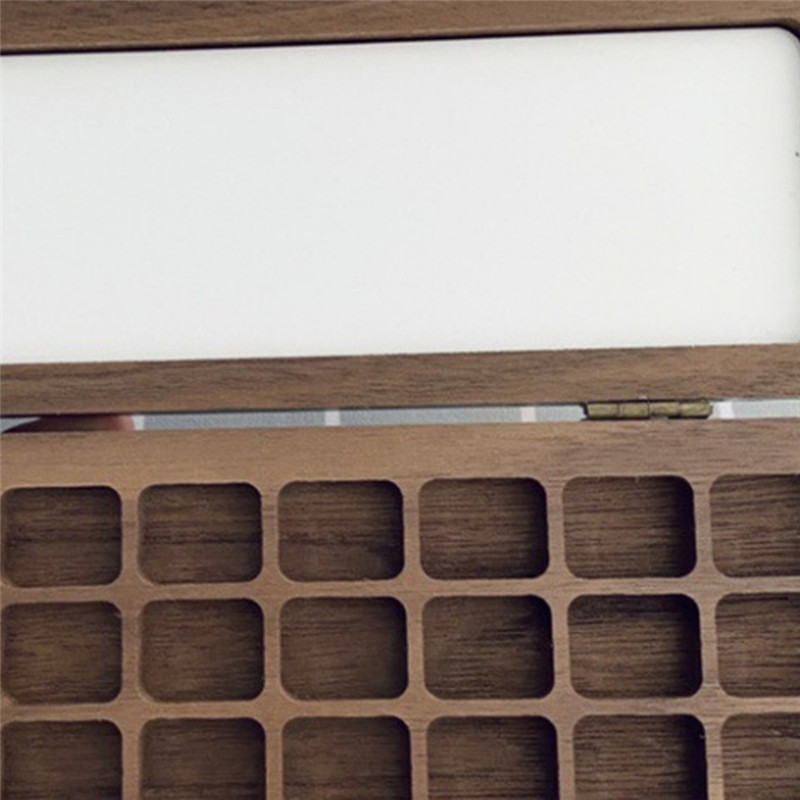 

ABKP-For Watercolor Subpackage Storage–1Pc Black Walnut Wood Rectangle Painting Box With Palette Half Pans Art Supplies