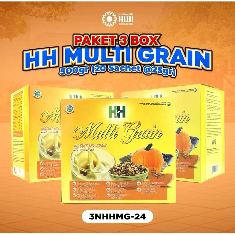 

(Fadlan) PAKET 3 BOX HH MULTI GRAIN HWI ORIGINAL 100%/MENURUNKAN KOLESTROL/MENYEMBUHKAN STROKE/TEKANAN DARAH TINGGI/JANTUNG/DIABETES/DIET