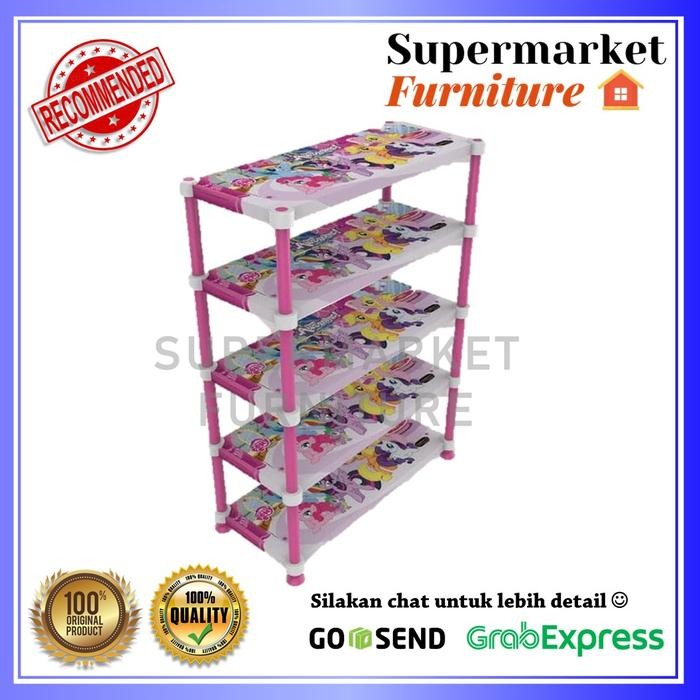 RAK SEPATU NAIBA 5 SUSUN LITTLEPONY/RAK SERBA GUNA LITTLEPONY 5 SUSUN - TANPA BUBBLE, LITTLE PONY