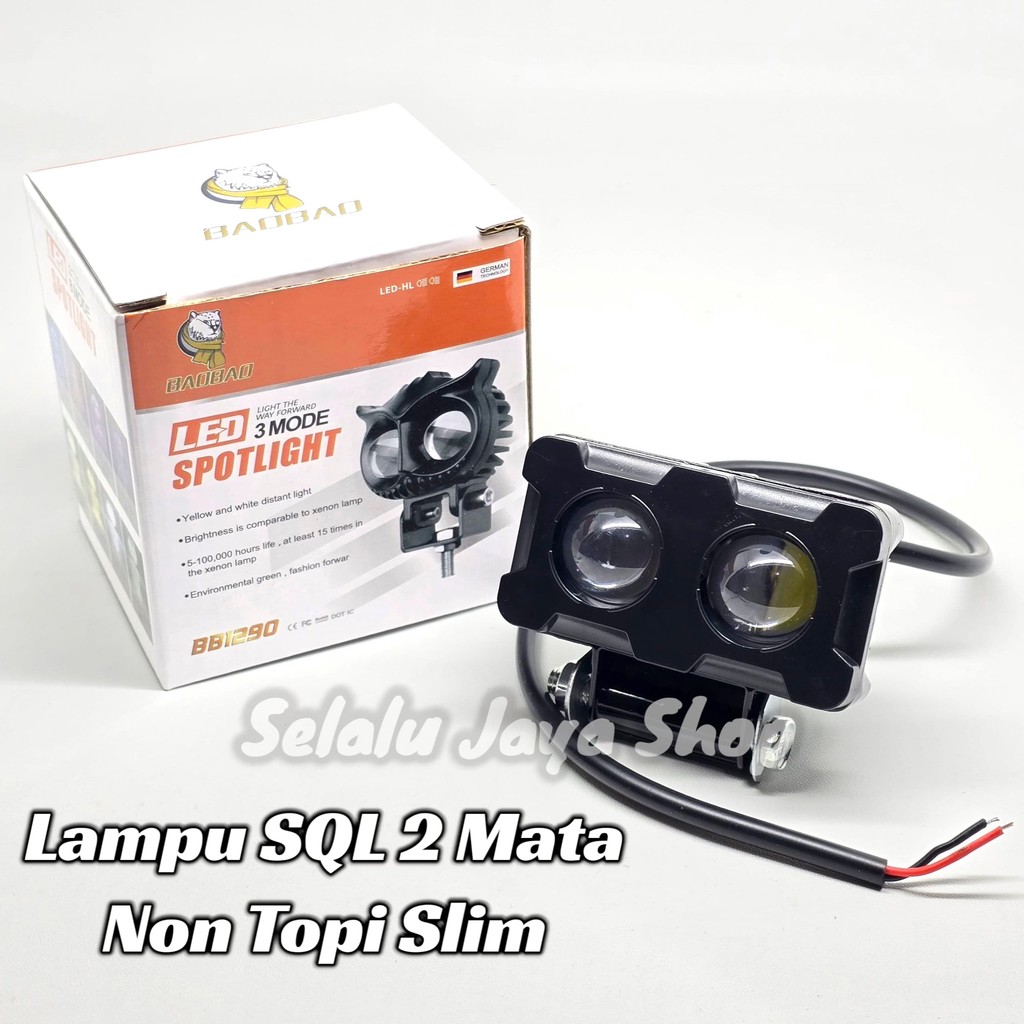 Lampu Tembak SQL 2 Mata Slim Lampu Tembak Led Motor Dan Mobil 12 Volt