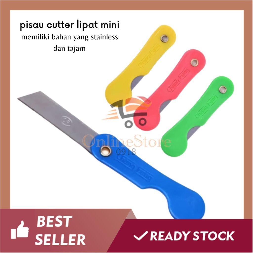 

OS-G313- Pisau Cutter Lipat Mini / Foldable Knife / Alat Bantu Potong Kertas Plastik Perlengkapan ATK Sekolah Kater Kecil Untuk Unboxing Paket
