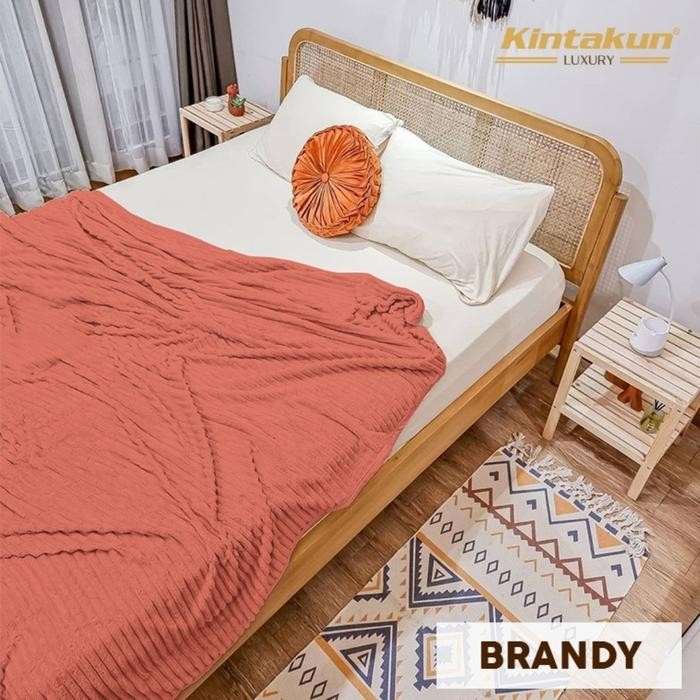 TERLARIS SELIMUT KINTAKUN LUXURY 160x200 POLOS - BRANDY