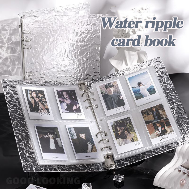 

Crystal Ripple Card Album A5 Sheet 4 Palace 3inch Grid Idol ID Card Collection Album Kpop Card Storage Display Protective Album