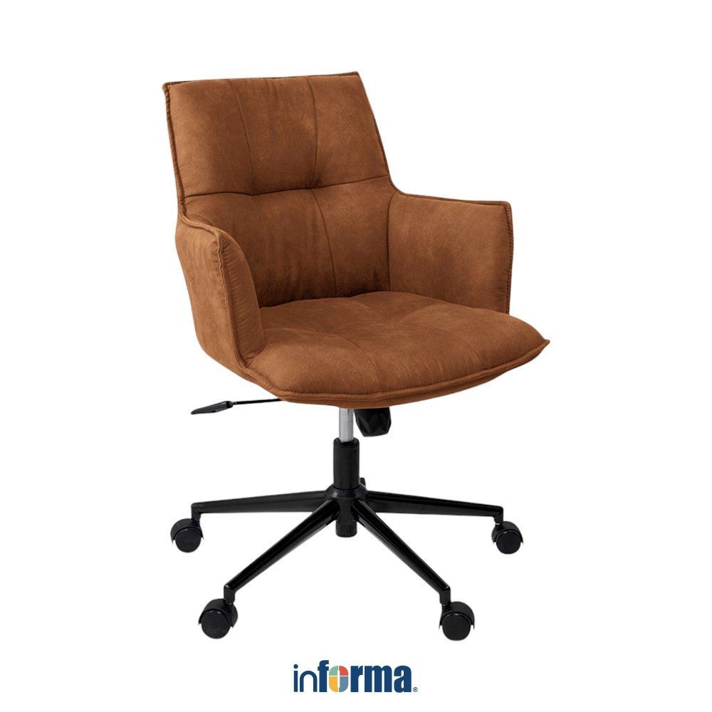 

Informa Harmony Kursi Kantor Sandaran Rendah - Cokelat Tempat Duduk Kerja Dengan Roda Office Chair Kursi Staff Karyawan Furniture Indoor Kantor