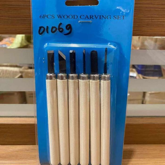 

[STOK TERBARU] Berkualitas 6 in 1 Wood Carving Knife Set Pisau Ukir Pahai Kerajinan Kayu 01069 Paling Larish