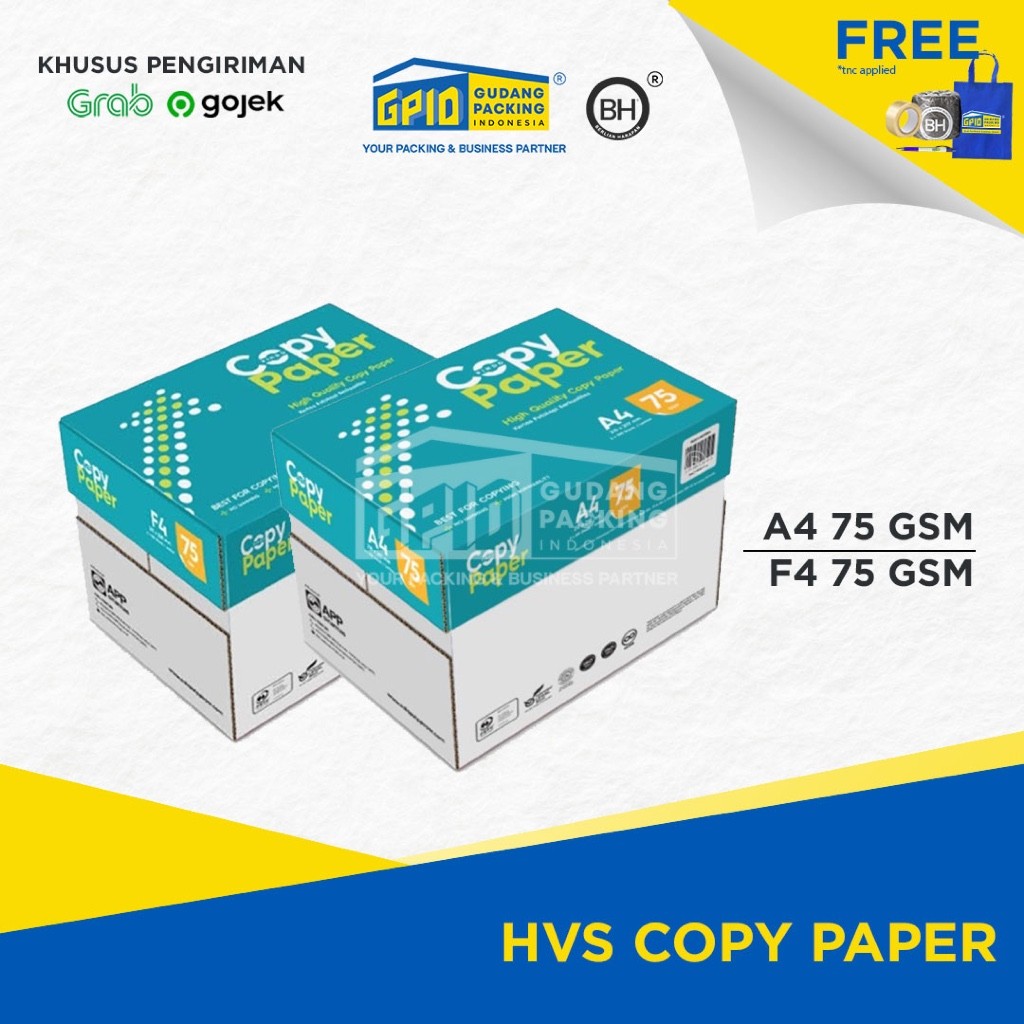 

(GOSEND/GRAB) COPY PAPER - Kertas HVS (A4 / F4) 75 Gsm