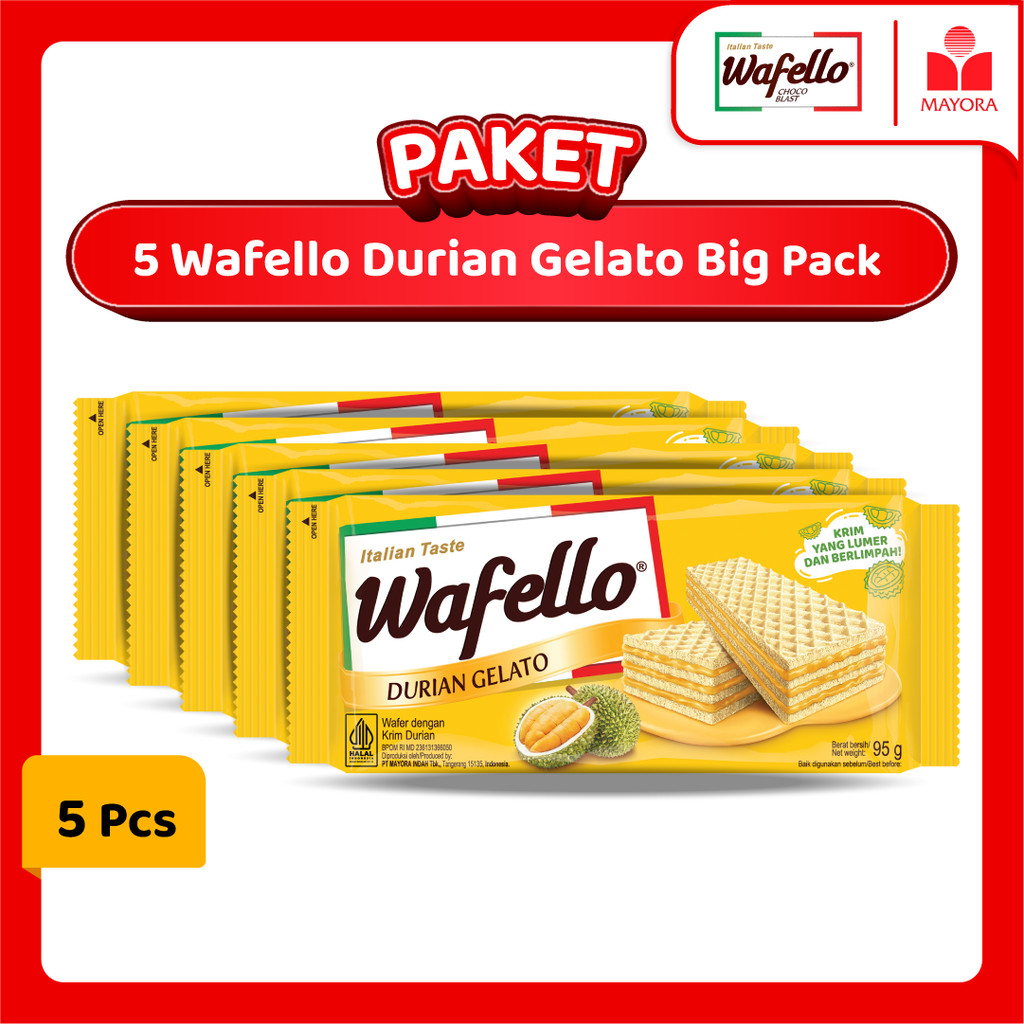 

Paket 5 Wafer Wafello Durian Gelato Big Pack