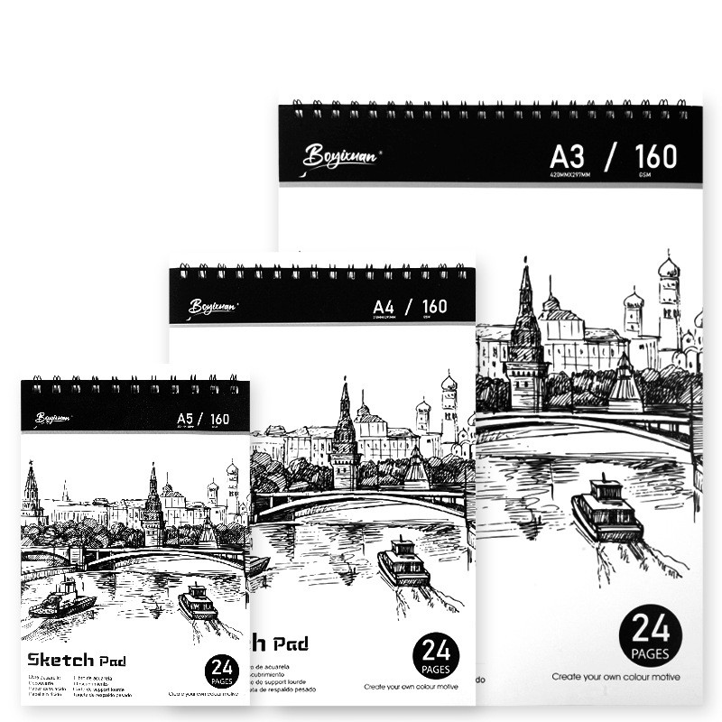 

Coil A3/A4/A5 Painting Book Students' Professional Art Drawing Graffiti Easy to Thicken Lead Sketch Book