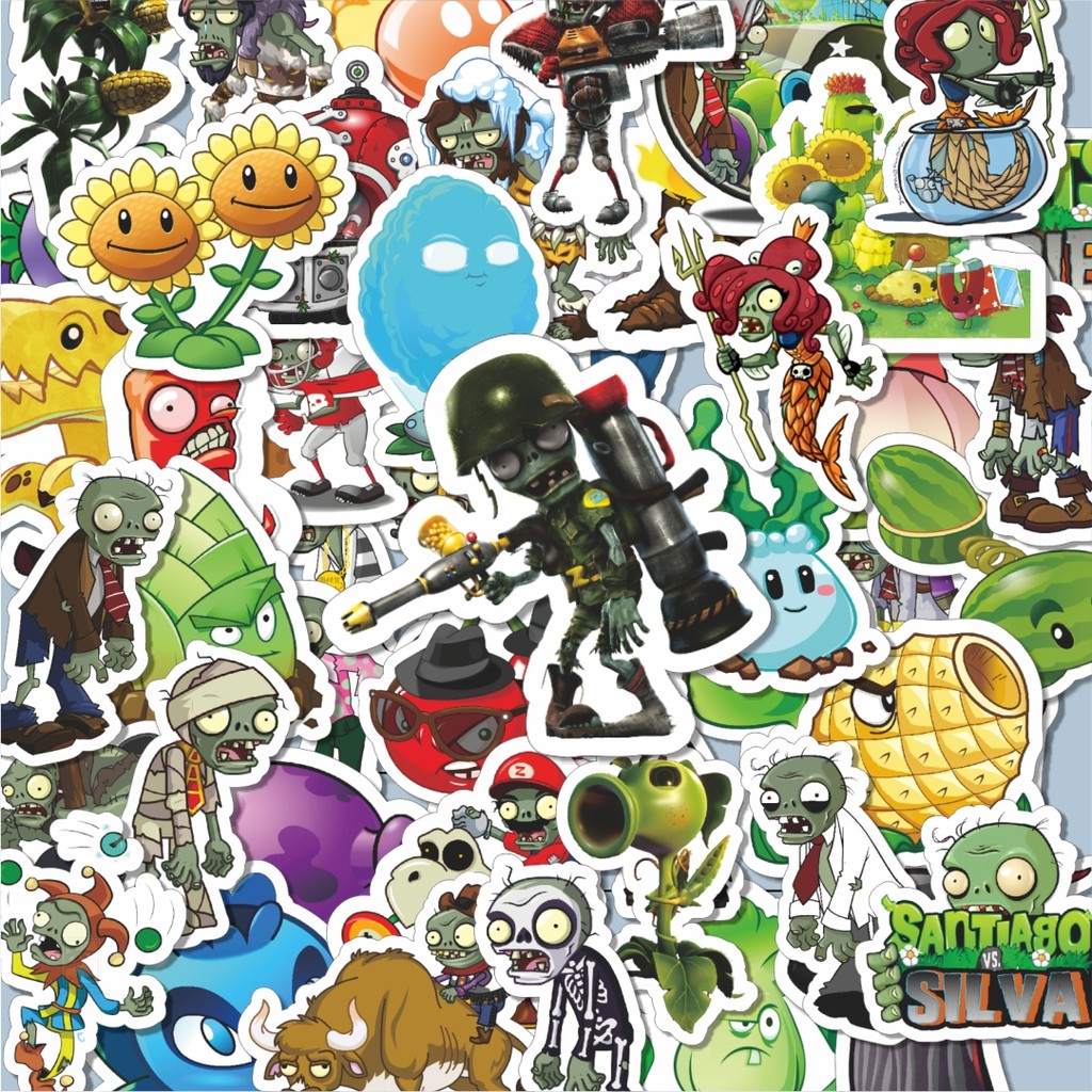 

100PCS Lucu Stiker Game Series PLANT vs ZOMBIE Character Mix 7 Stiker Aesthetic Stiker Anti Air Stikers Berperekat Waterproof sticker decal buat Motor Helm Buku Journal Koper Casing HP Laptop Botol Minum Hadiah anak