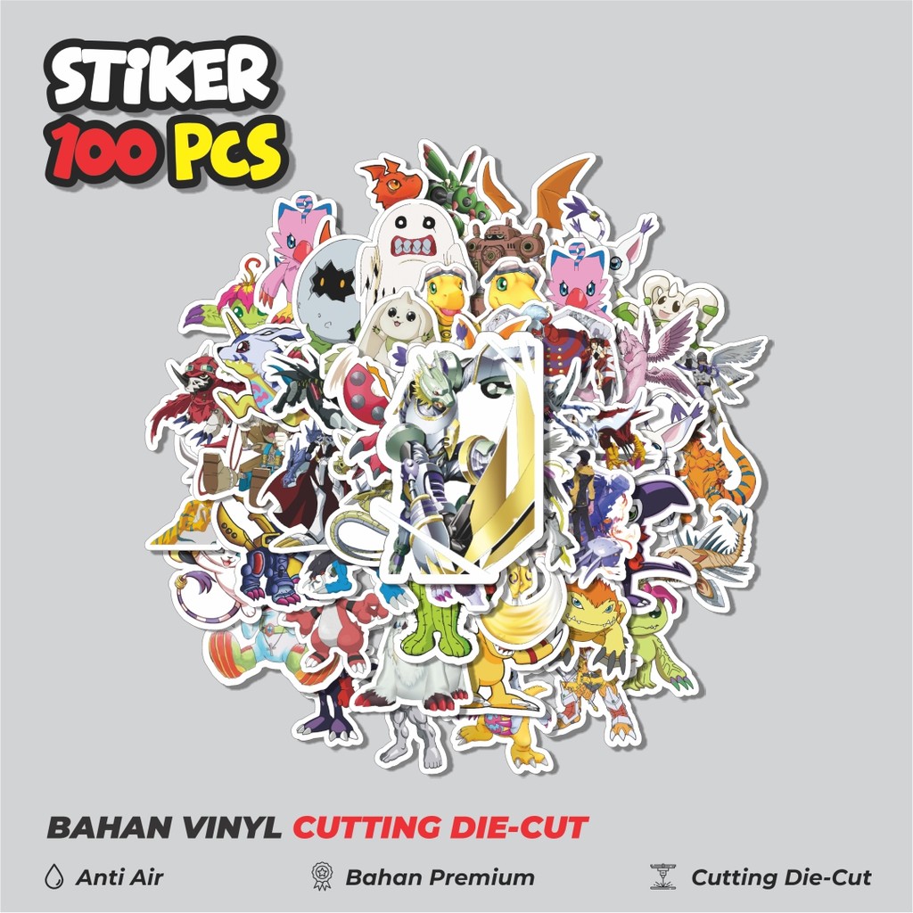 

Terbaru! 50 pcs Stiker Anime Series Digimon Character Mix 5 Dekorasi Lucu Kreatif untuk Notebook, Skateboard, HP